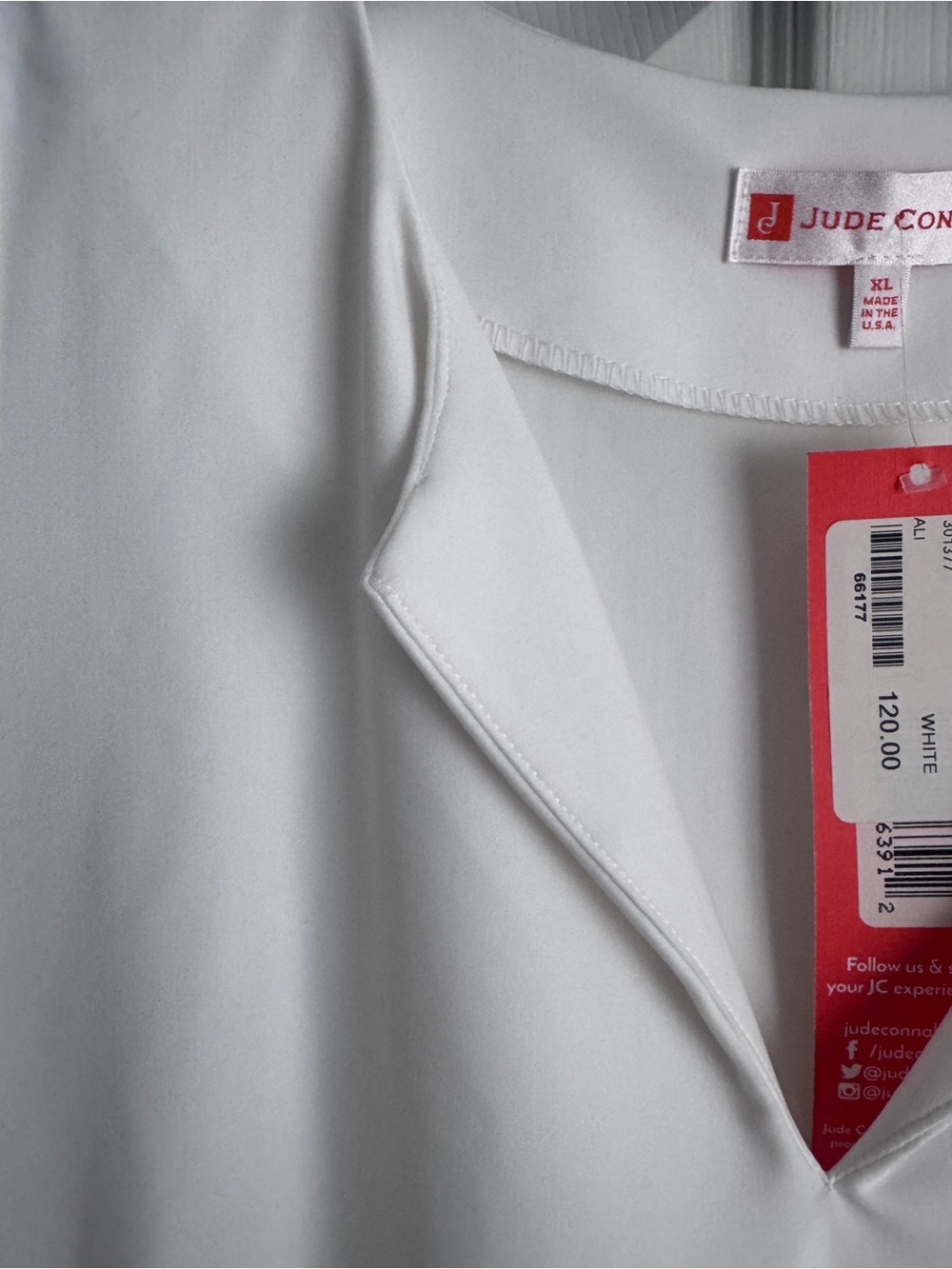 NWT Jude Connally White Sleeveless V-Neck Stretch Top XL - Picture 5 of 8
